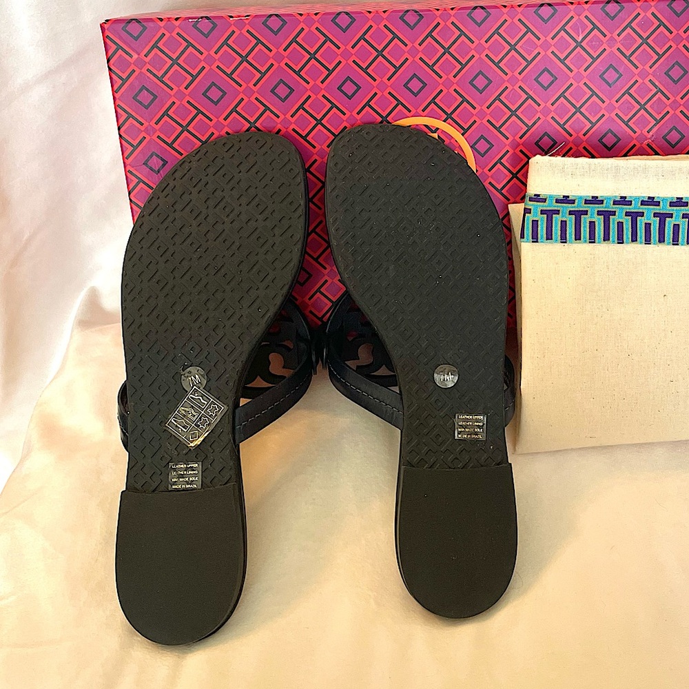 Tory Burch Miller Sandals Navy Leather - Like NEW! - Picture 4 of 5